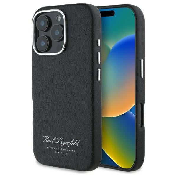 Hülle für Apple iPhone 16 Pro, Karl Lagerfeld, RSG, Schwarz