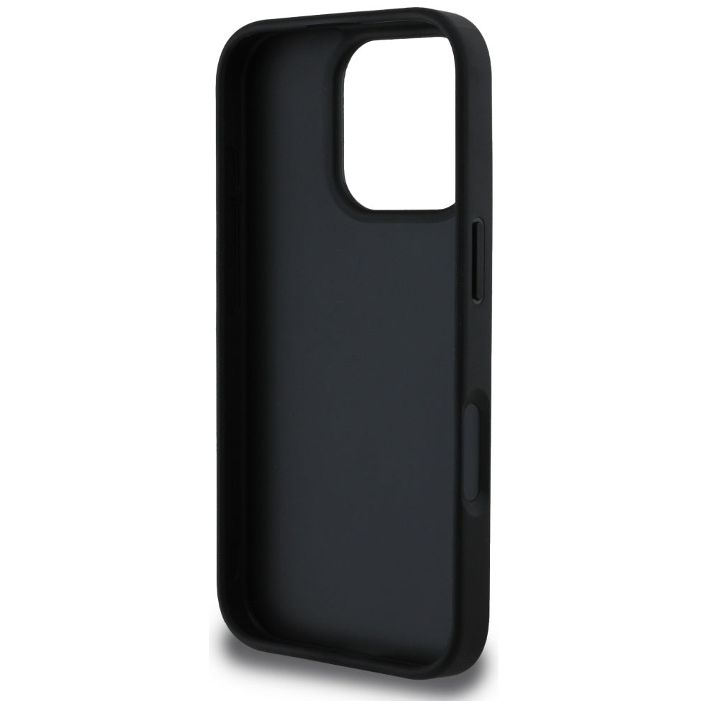 Hülle für Apple iPhone 16 Pro Max, Guess, Grained Big 4G Logo Small Classic Logo, Schwarz