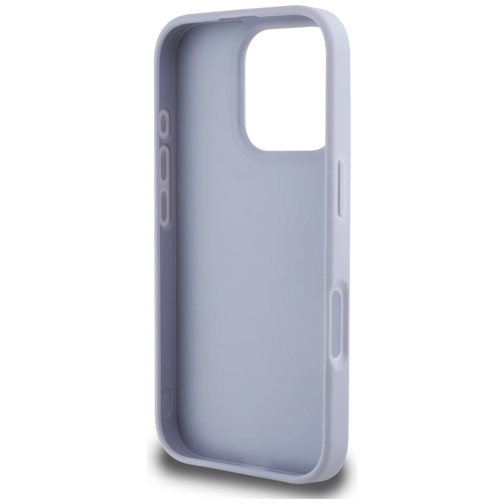 Hülle für Apple iPhone 16 Pro Max, Guess, Hot Stamp 4G Pattern Triangle Logo, Helles Lila