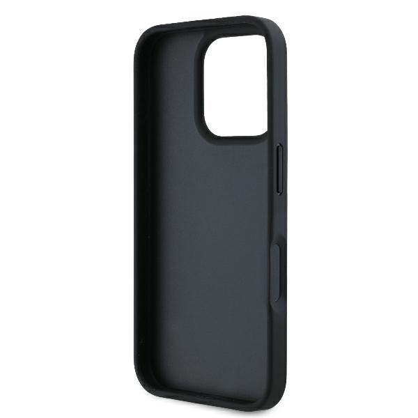 Hülle für Apple iPhone 16 Pro Max, Karl Lagerfeld, Cardslots Monogram, Schwarz