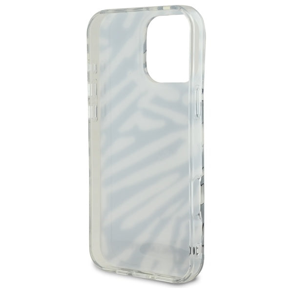 Case for Apple iPhone 16 Pro Max, Karl Lagerfeld, IML Luxury Zebra Pattern with Strap, Black