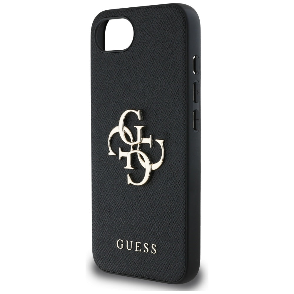 Case for Apple iPhone 17e / 16e, Guess, 4G Grained Big and Classic Logo, Black