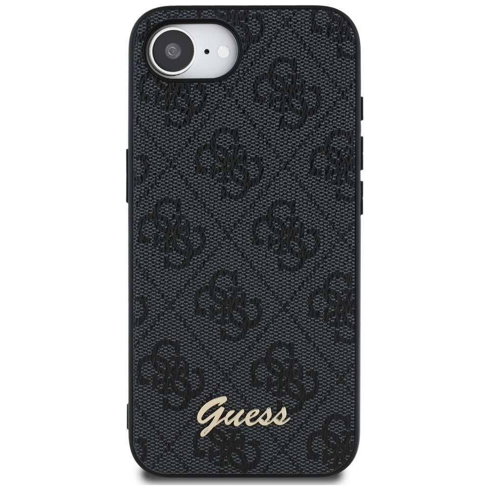Hülle für Apple iPhone 17e / 16e, Guess, 4G Script Logo, Schwarz