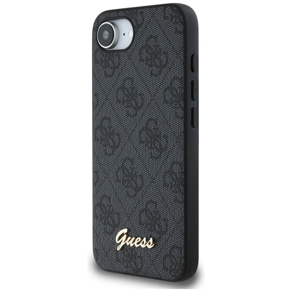 Hülle für Apple iPhone 17e / 16e, Guess, 4G Script Logo, Schwarz