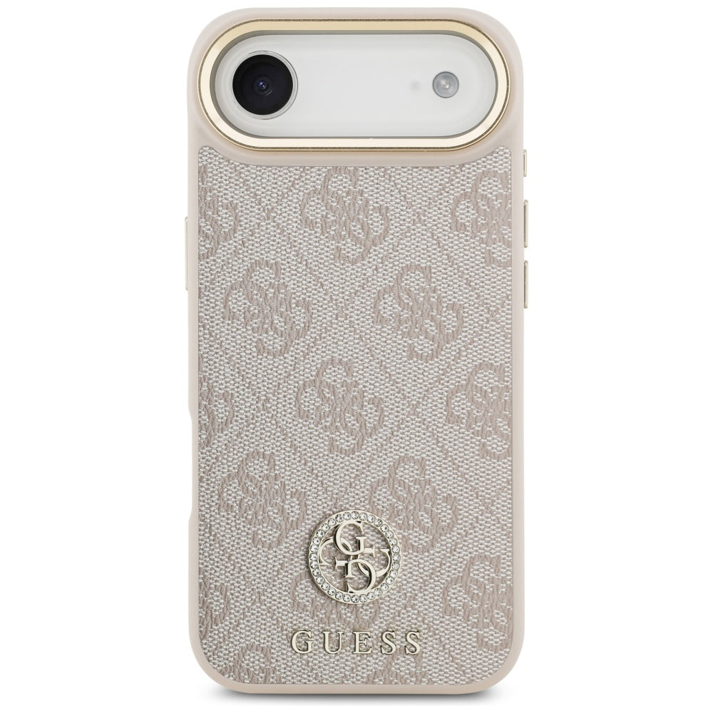 Hülle für Apple iPhone 17 Air, Guess, 4G Strass Logo und Big Strap, Rosa