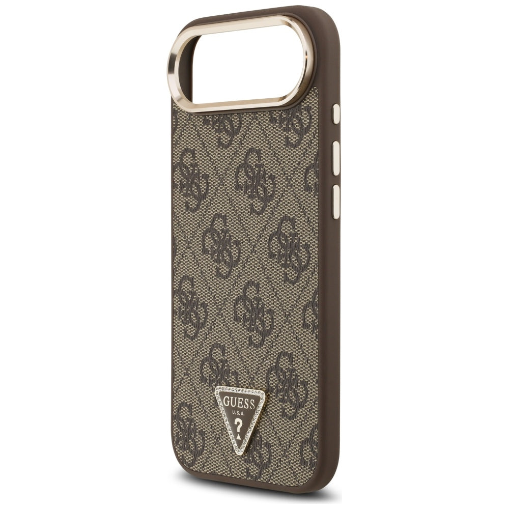 Hülle für Apple iPhone 17 Air, Guess, 4G Triangle Logo, Goldenes Braun