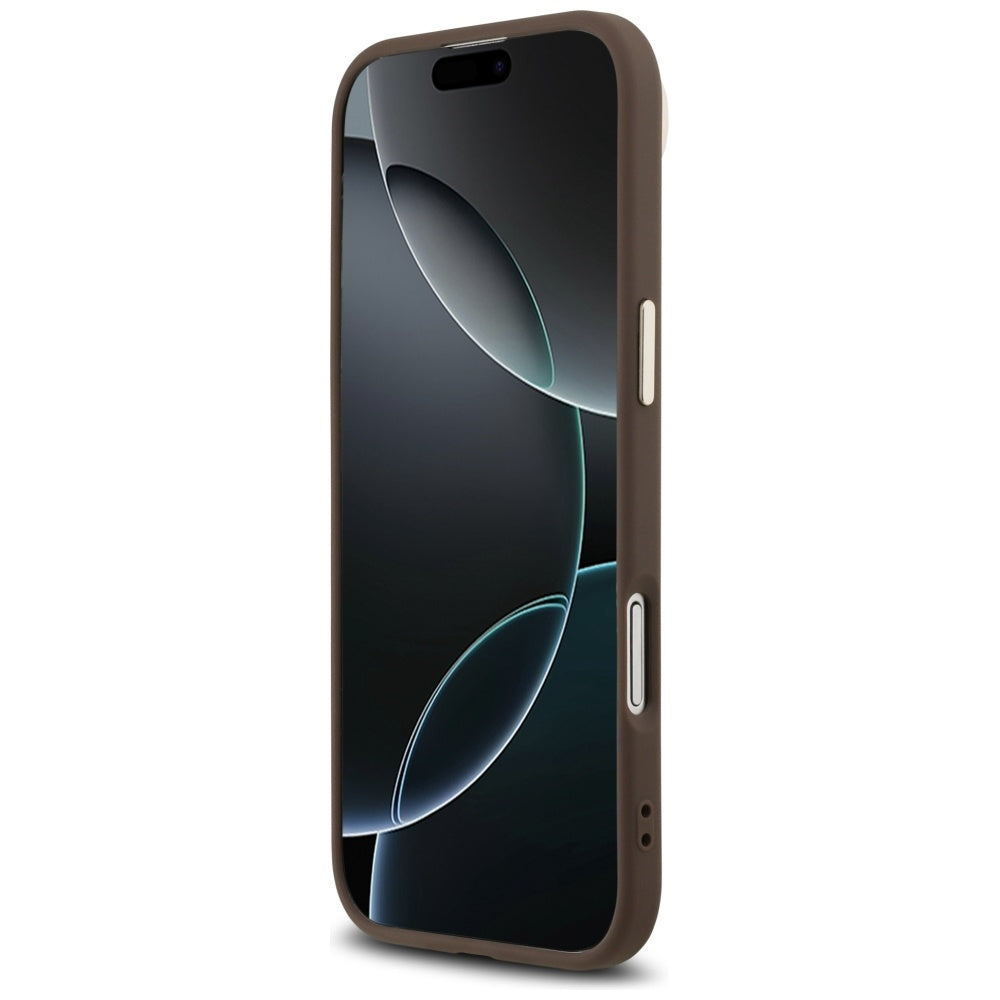 Hülle für Apple iPhone 17 Air, Guess, 4G Triangle Logo, Goldenes Braun