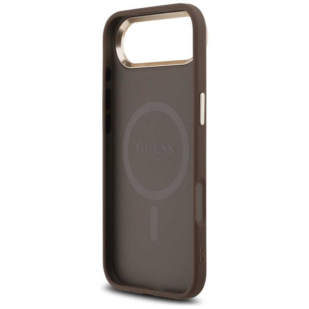 Hülle für Apple iPhone 17 Air, Guess, 4G Triangle Logo, Goldenes Braun