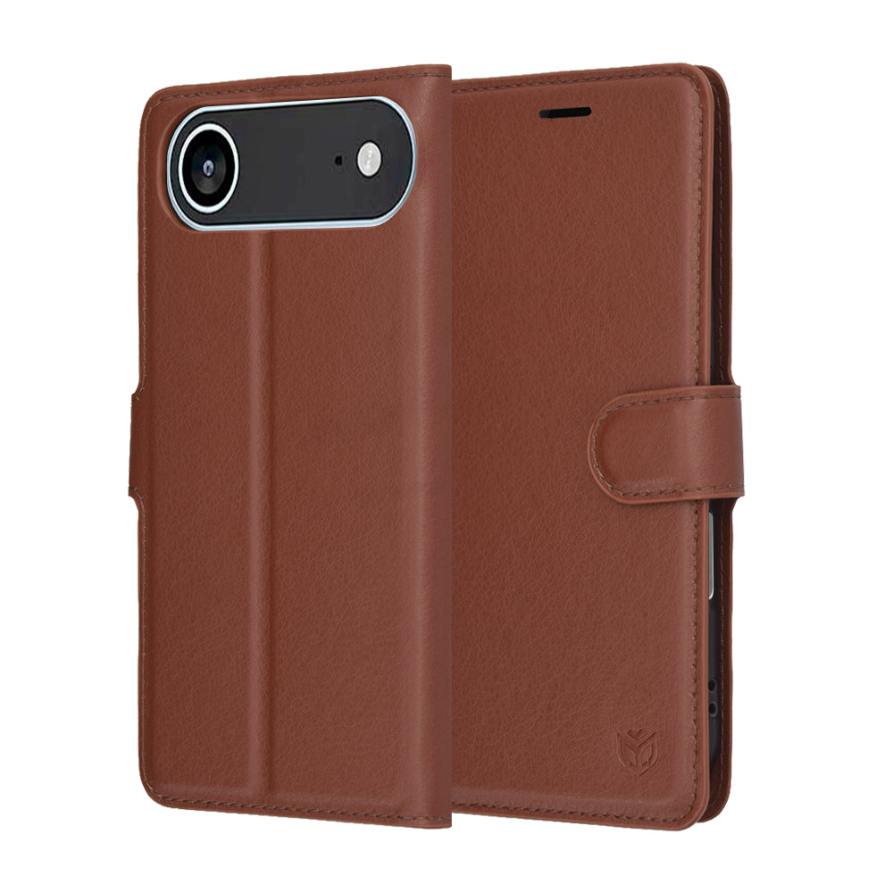 Hülle für Apple iPhone 17 Air, Techsuit, Leather Folio, Braun