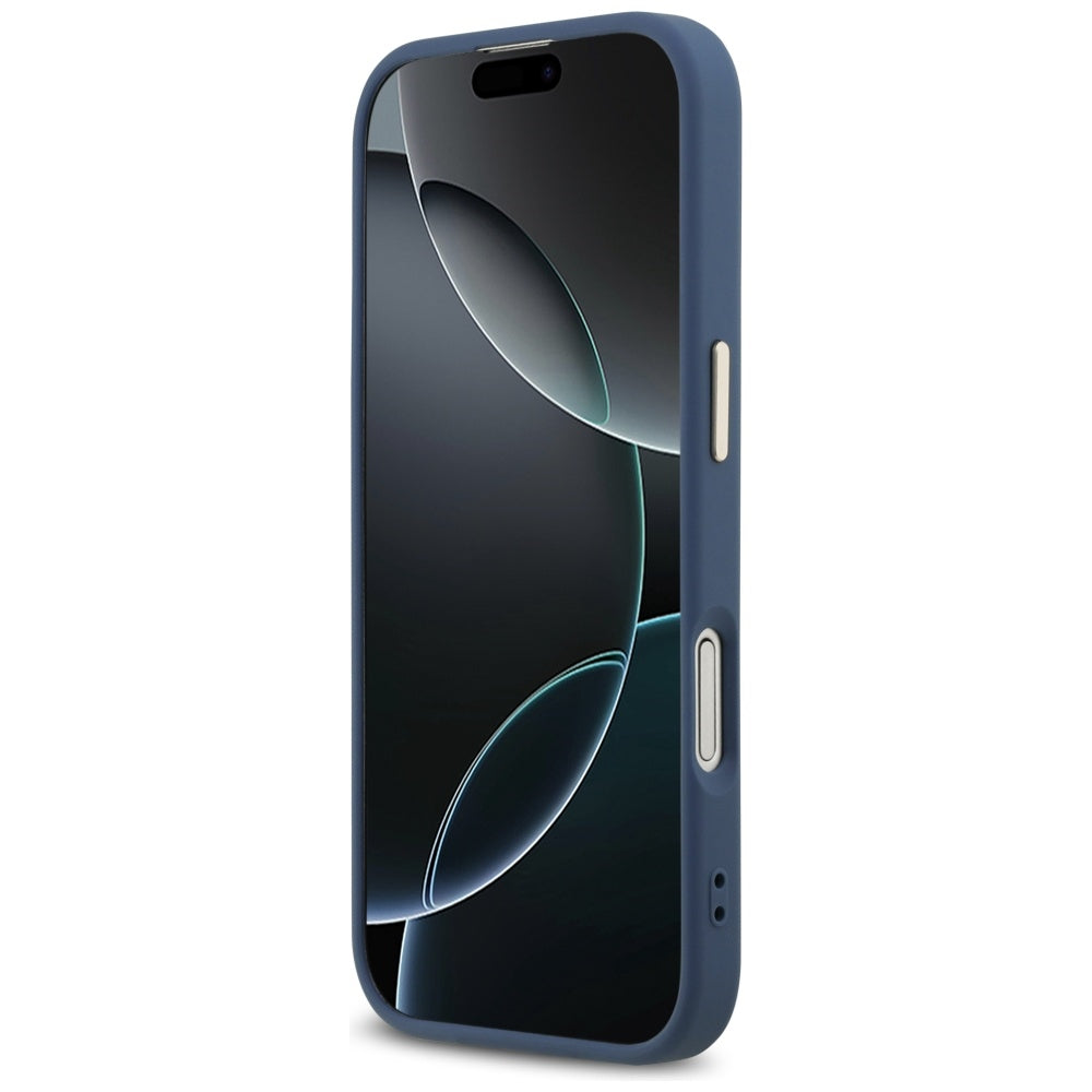 Hülle für Apple iPhone 17, Guess, Big 4G Logo Classic, Goldenes Blau