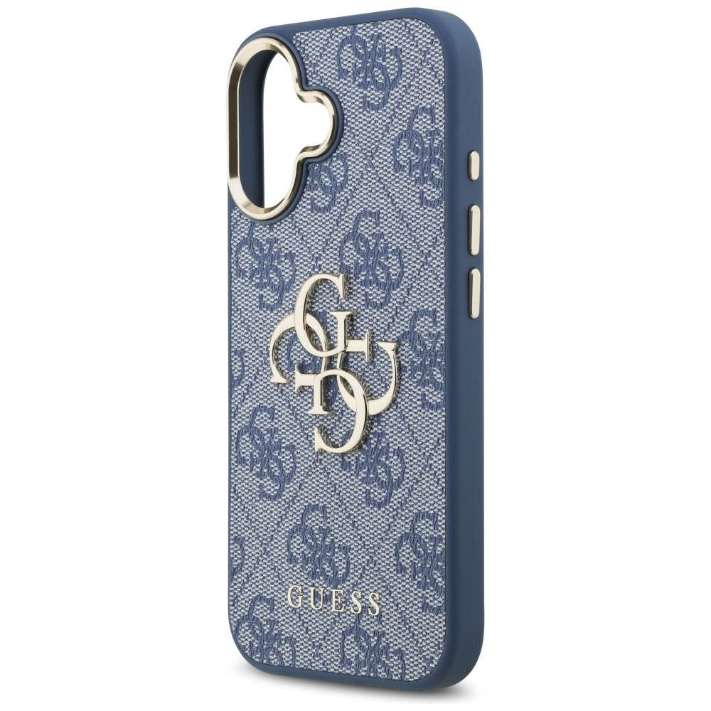 Hülle für Apple iPhone 17, Guess, Big 4G Logo Classic, Goldenes Blau