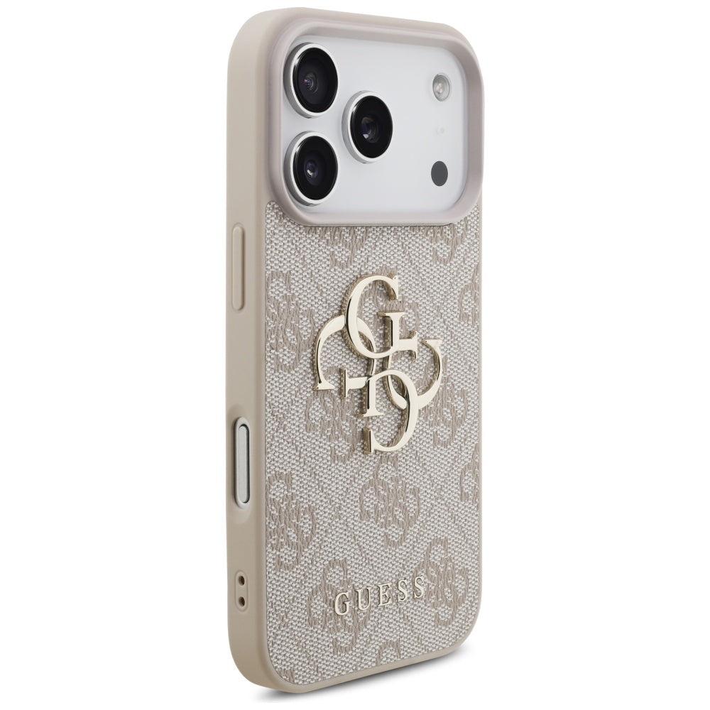 Hülle für Apple iPhone 17 Pro, Guess, 4G Classic Logo mit Trageriemen, Rosa