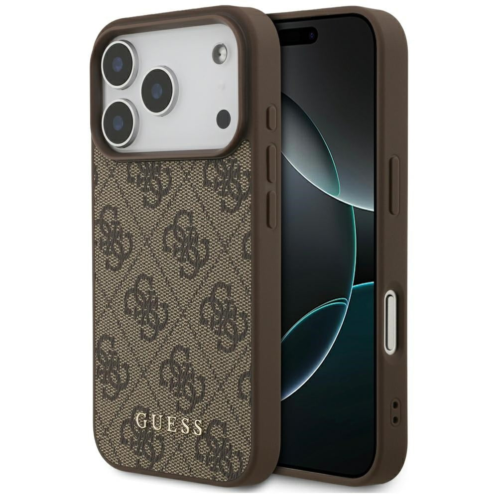 Case for Apple iPhone 17 Pro, Guess, 4G Classic, Brown
