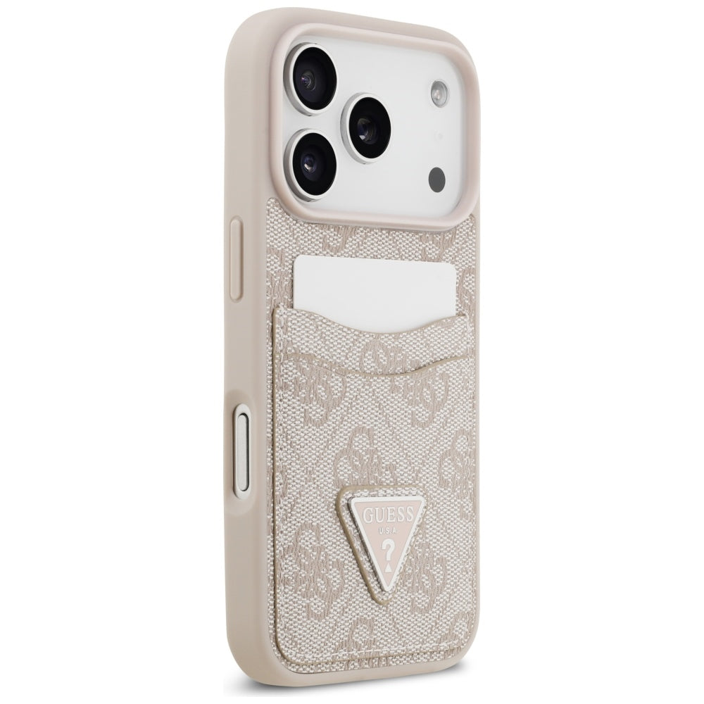 Case for Apple iPhone 17 Pro, Guess, 4G Double Card Triangle, Pink