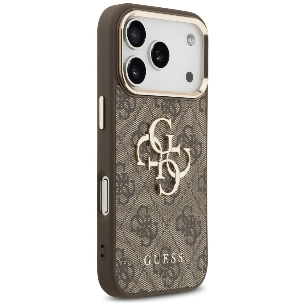 Hülle für Apple iPhone 17 Pro, Guess, Big 4G Logo Classic, Goldenes Braun
