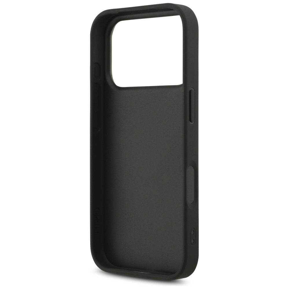 Case for Apple iPhone 17 Pro, Guess, Fixed Glitter Big 4G, Black