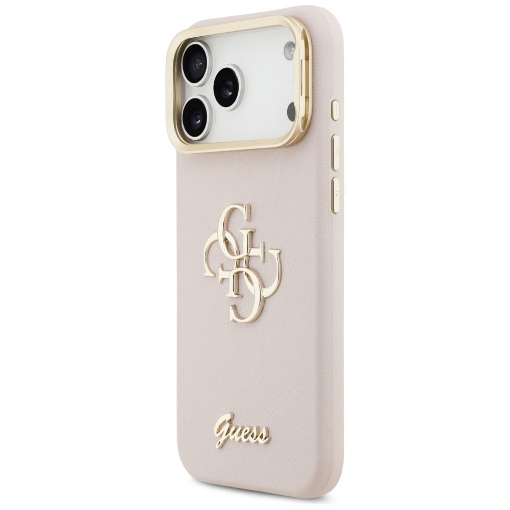 Hülle für Apple iPhone 17 Pro, Guess, Grained Big 4G Stand Camera, Rosa