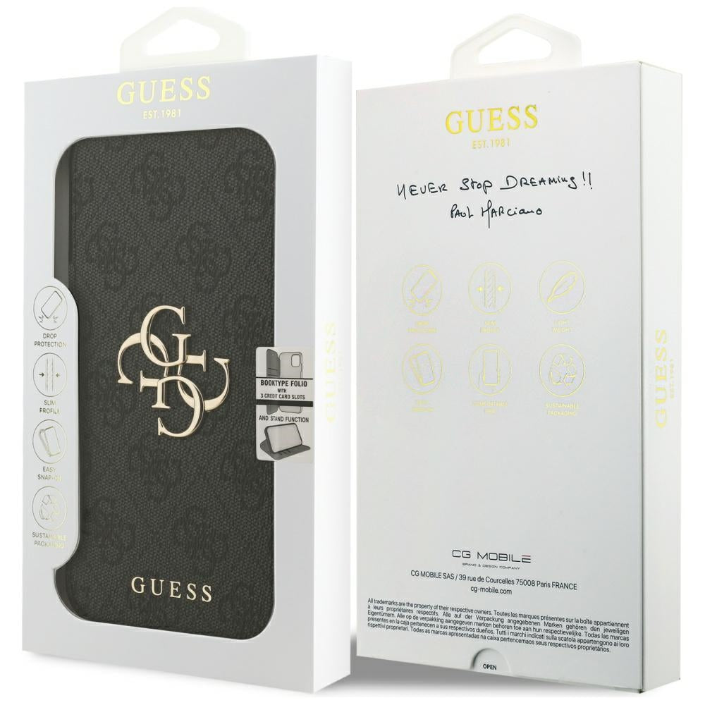 Hülle für Apple iPhone 17 Pro Max, Guess, 4G Metal Logo, Schwarz