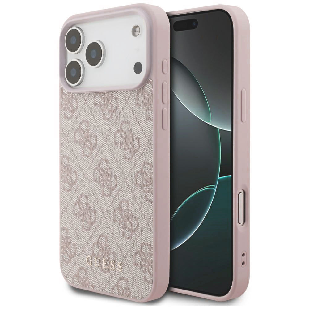 Hülle für Apple iPhone 18 Pro / 17 Pro, Guess, 4G Classic Logo, Rosa