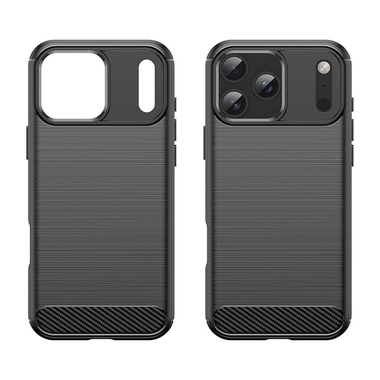Hülle für Apple iPhone 18 Pro / 17 Pro, Techsuit, Carbon, Schwarz