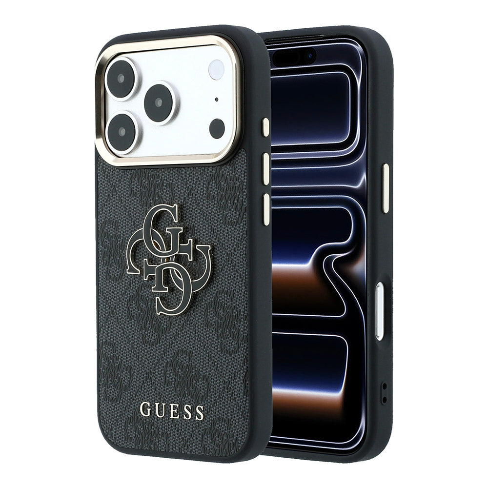 Hülle für Apple iPhone 18 Pro Max / 17 Pro Max, Guess, 4G Big Resin Logo, Schwarz