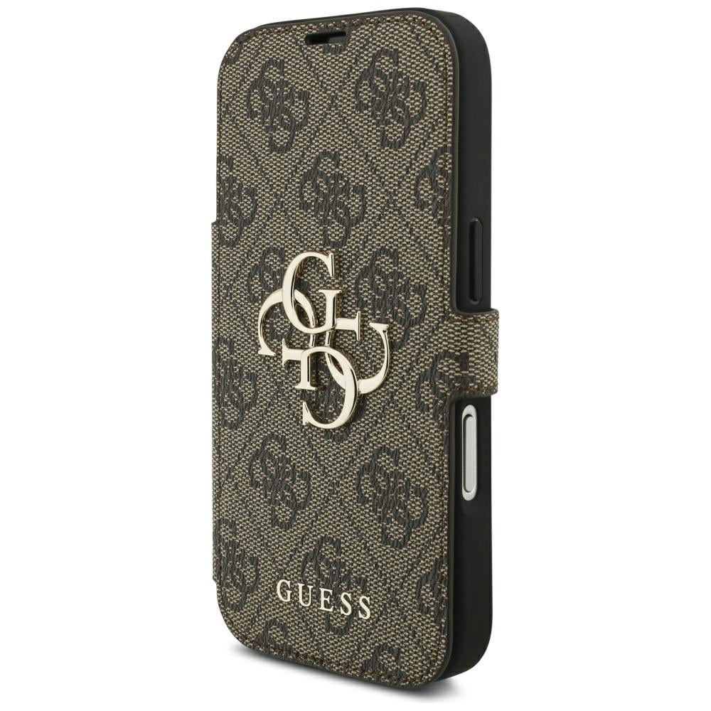 Hülle für Apple iPhone 18 Pro Max / 17 Pro Max, Guess, 4G Metall-Logo, Braun