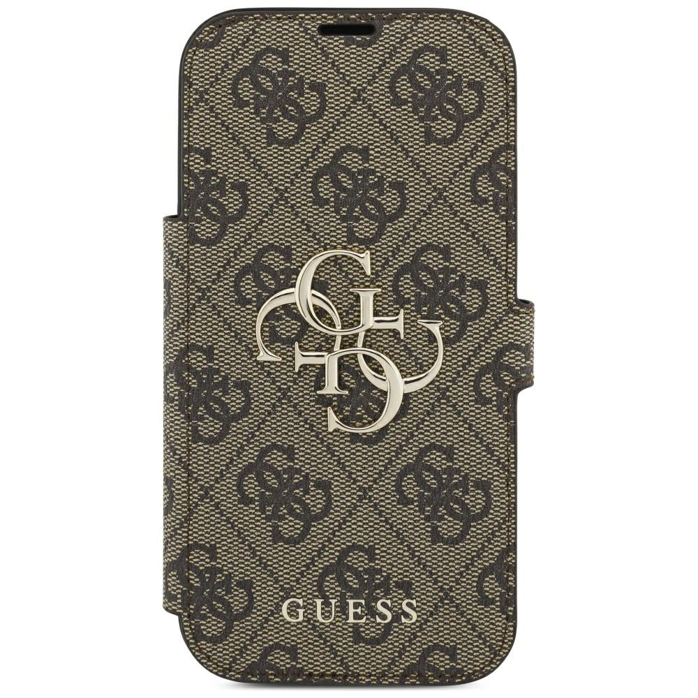 Hülle für Apple iPhone 18 Pro Max / 17 Pro Max, Guess, 4G Metall-Logo, Braun