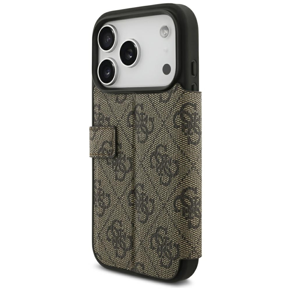 Hülle für Apple iPhone 18 Pro Max / 17 Pro Max, Guess, 4G Metall-Logo, Braun