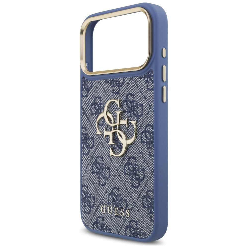Hülle für Apple iPhone 18 Pro Max / 17 Pro Max, Guess, Big 4G Classic Logo & Big Strap Metal Buttons, Blau
