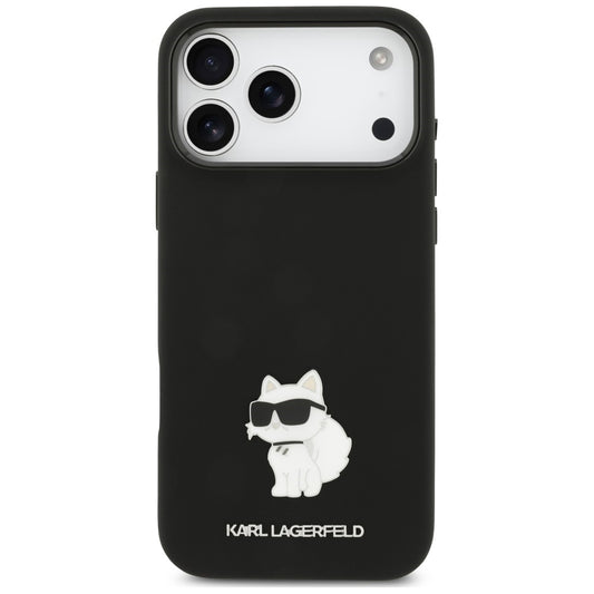 Case for Apple iPhone 18 Pro Max / 17 Pro Max, Karl Lagerfeld, Choupette Metal Pin, Black