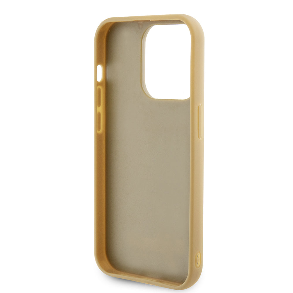 Hülle für Apple iPhone 15 Pro, Guess, PU Square Mirror Script Logo, Gold GUHCP15LPMSDGSD