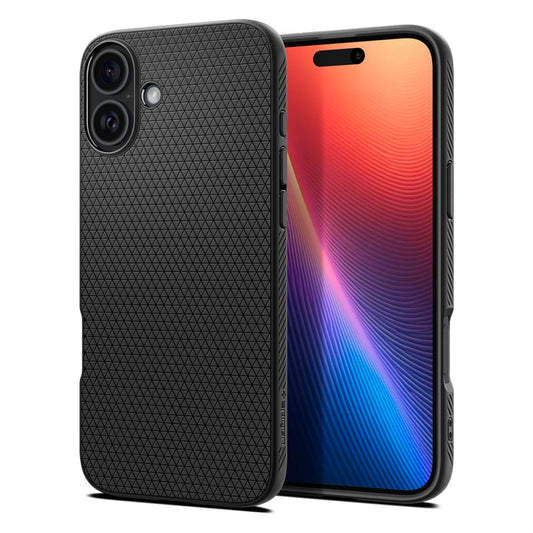 Gehäuse für Apple iPhone 16 Plus, Spigen, Liquid Air Matte, Schwarz ACS08066