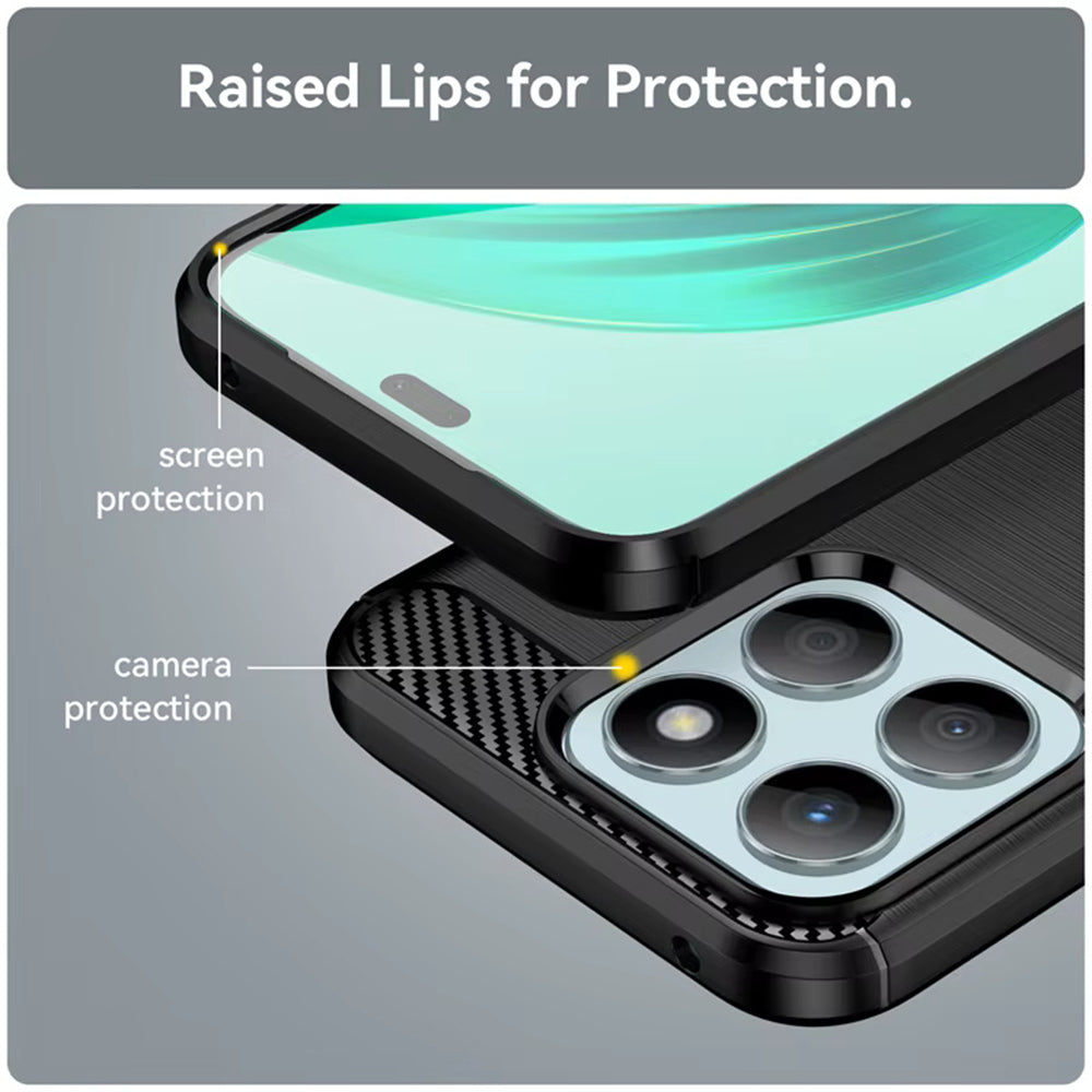Hülle für Honor X8c, Techsuit, Carbon, Blau