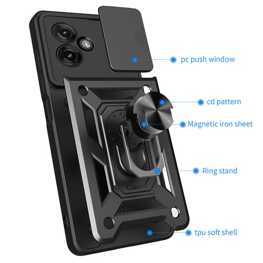 Hülle für Motorola Moto G55, Techsuit, CamShield, Schwarz
