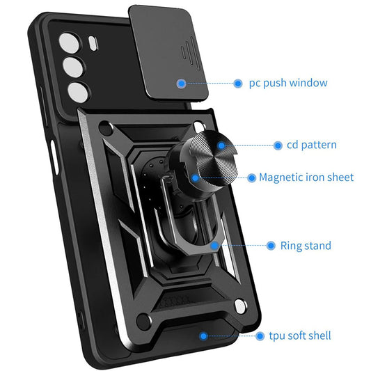 Hülle für Motorola Moto G62 5G, Techsuit, CamShield, Schwarz