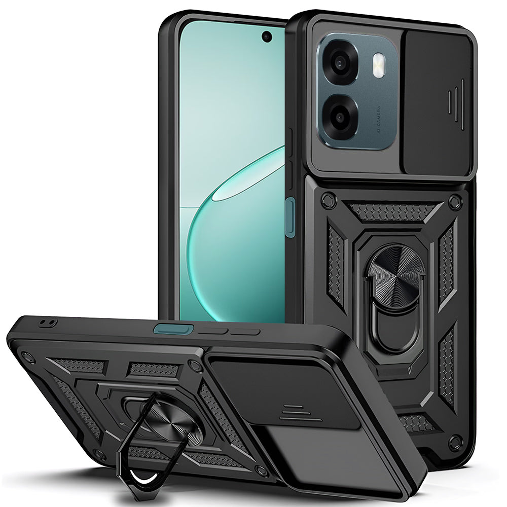 Hülle für Oppo A6 4G, Techsuit, CamShield, Schwarz