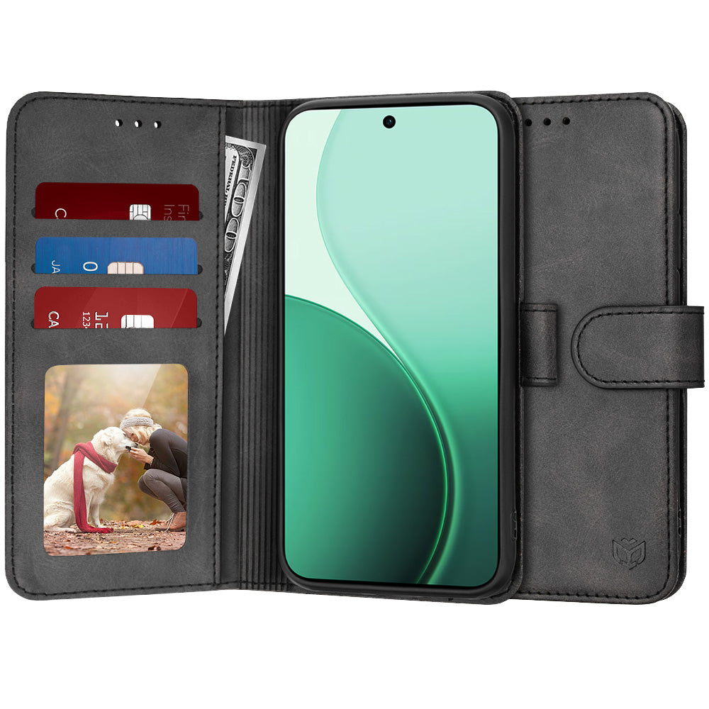 Hülle für Oppo Reno14, Techsuit, Diary Book, Schwarz