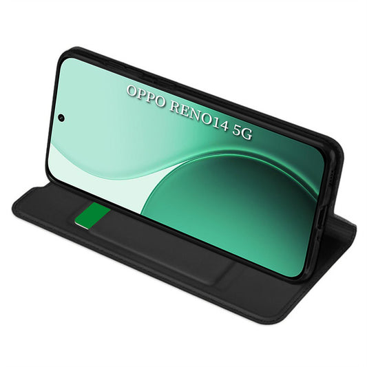 Hülle für Oppo Reno14, Techsuit, Magskin Book, Schwarz