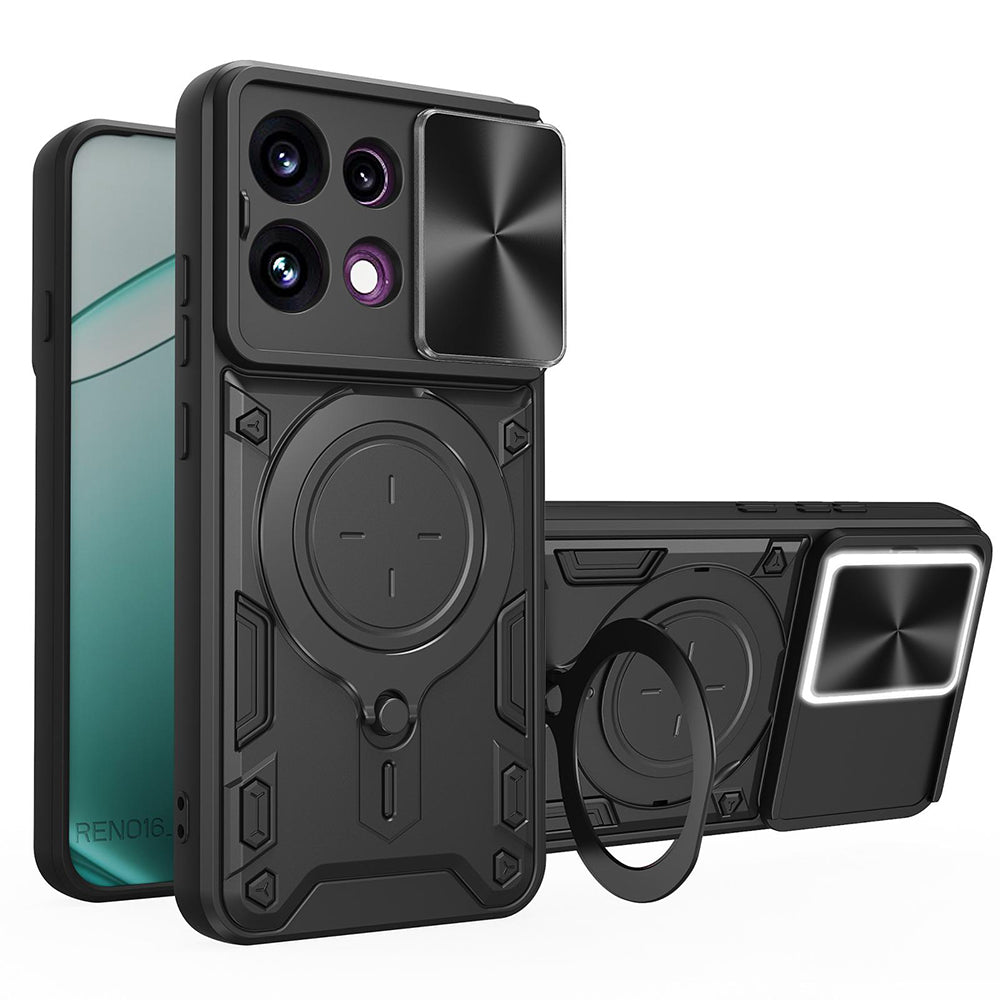 Hülle für Oppo Reno16 F / Reno16 FS, Techsuit, CamGuard Pro, Schwarz