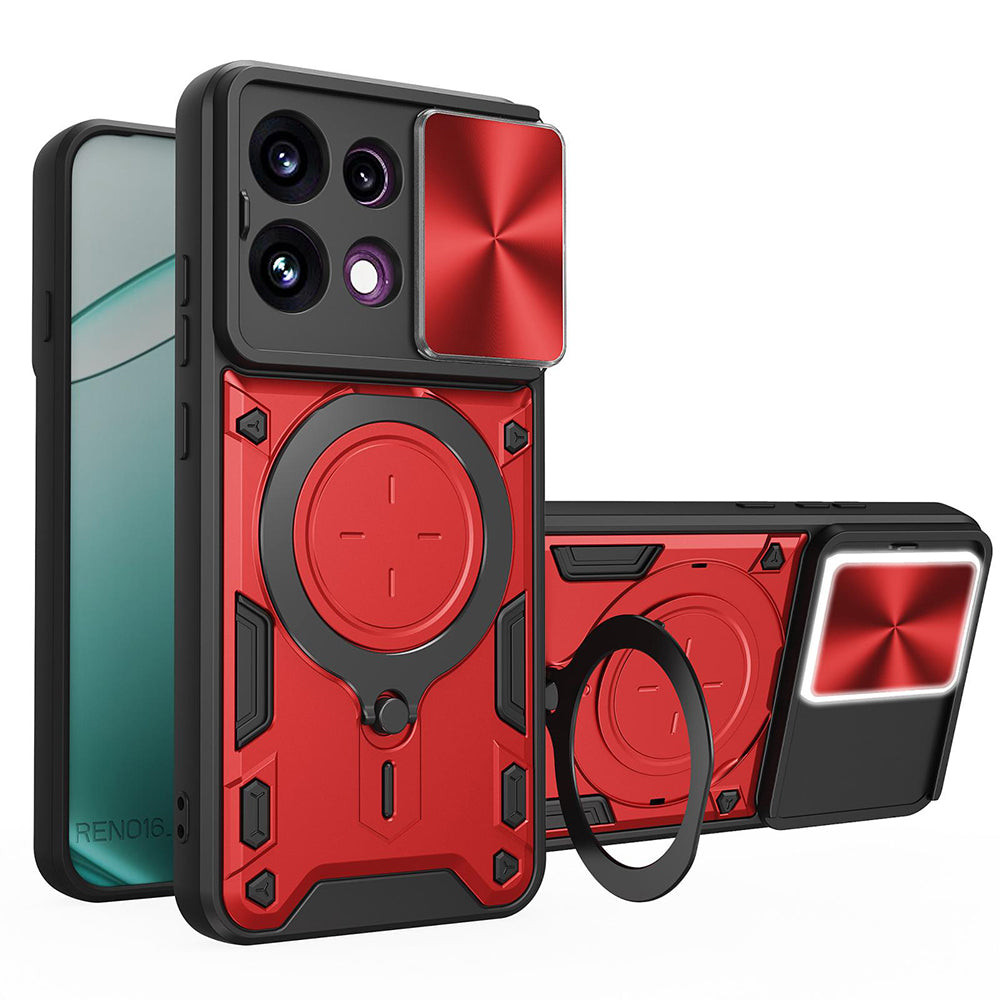 Hülle für Oppo Reno16 F / Reno16 FS, Techsuit, CamGuard Pro, Rot