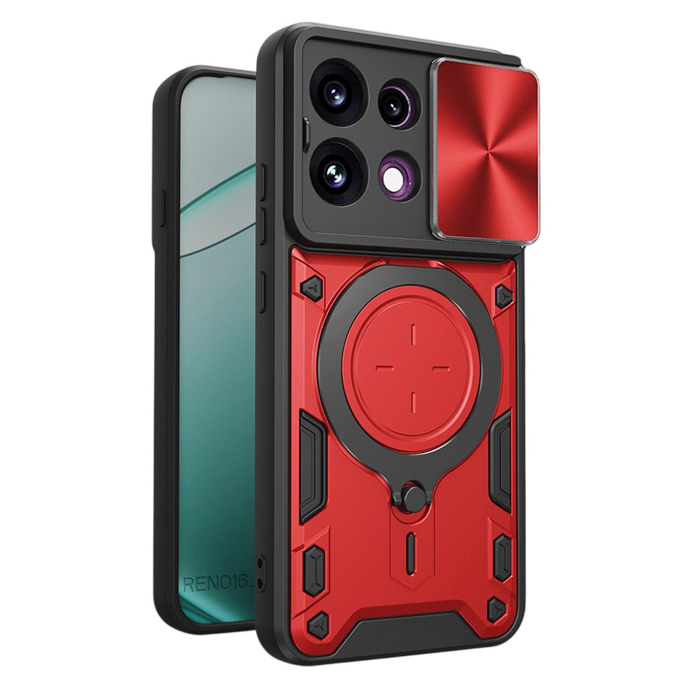 Hülle für Oppo Reno16 F / Reno16 FS, Techsuit, CamGuard Pro, Rot
