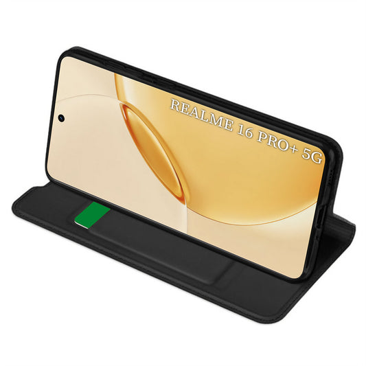Hülle für Realme 16 Pro+, Techsuit, Magskin Book, Schwarz