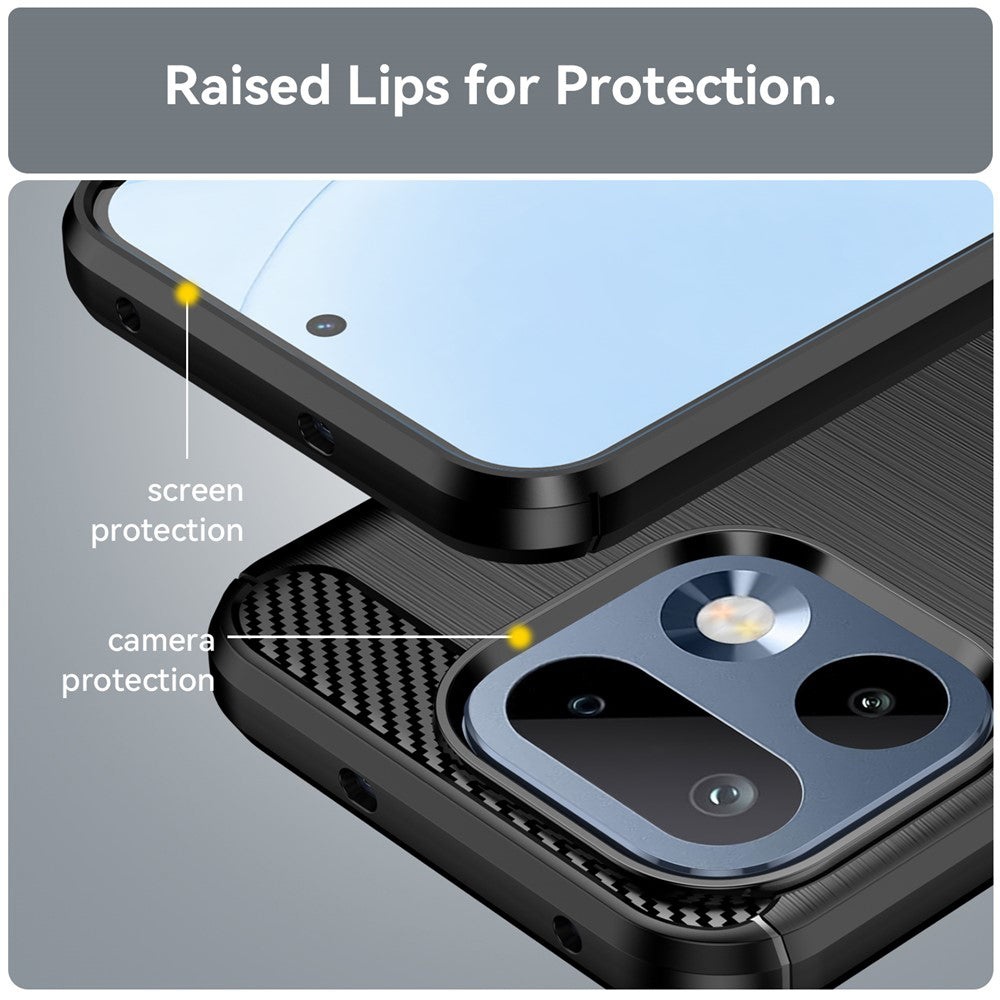 Hülle für Realme 16 Pro, Techsuit, Carbon, Schwarz