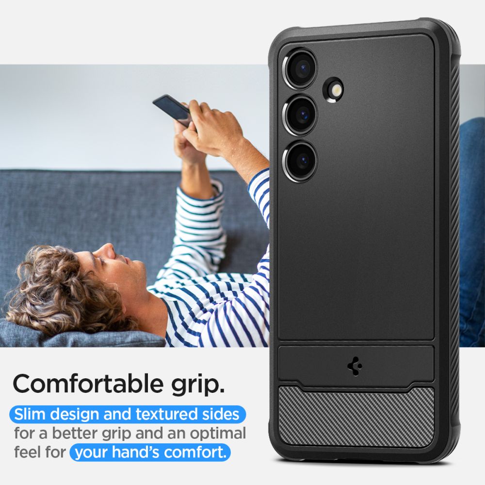 Gehäuse für Samsung Galaxy S24 S921, Spigen, Rugged Armour, Schwarz ACS07346