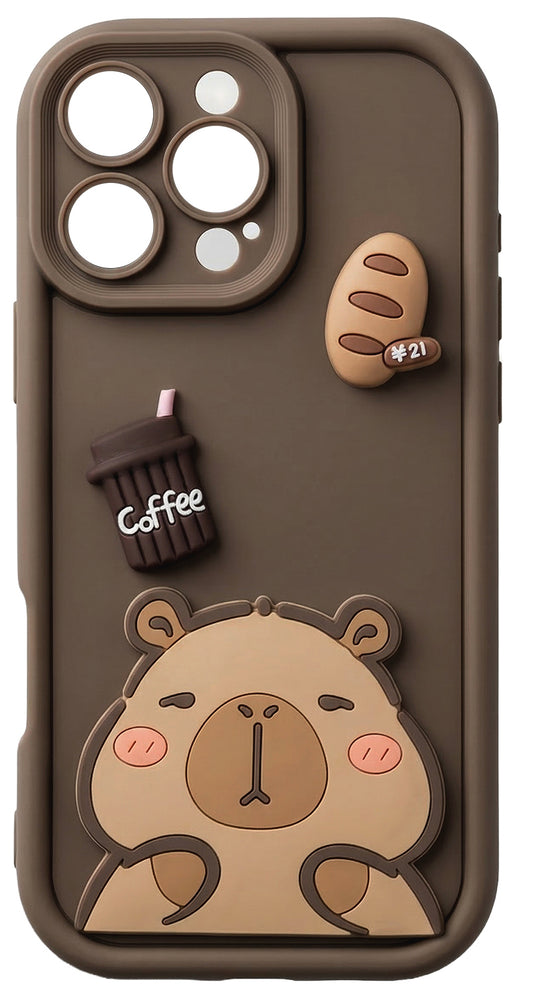Hülle für Samsung Galaxy S26 S942, OEM, Ultra Trendy 3D Capybara, Braun