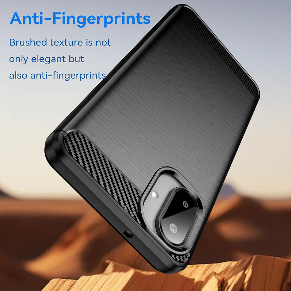 Hülle für Samsung Galaxy A08 4G A085 / A07 5G A076, Techsuit, Carbon, Schwarz