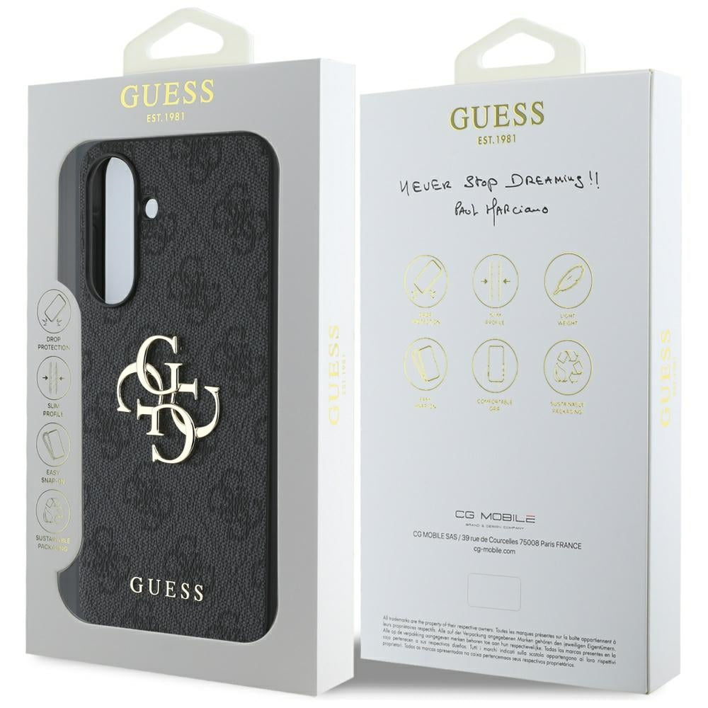 Case for Samsung Galaxy A36 A366, Guess, 4G Big Logo, Black