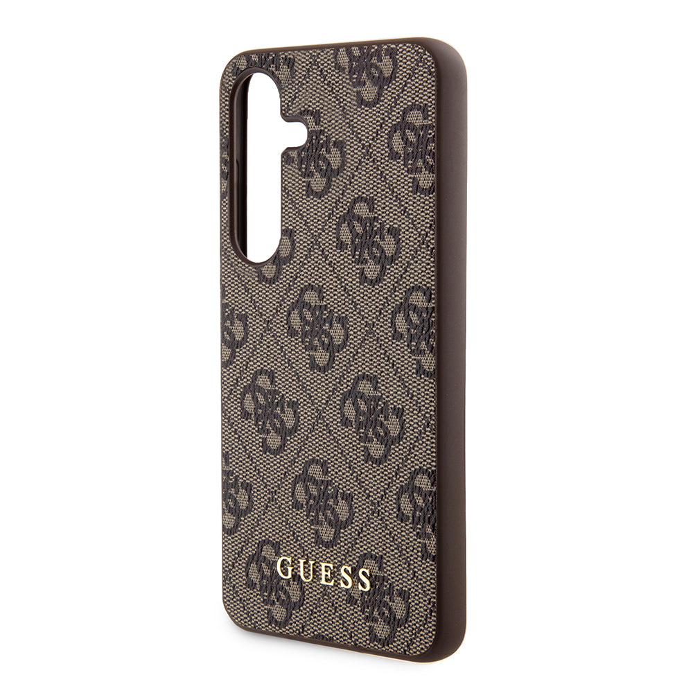 Hülle für Samsung Galaxy S24+ S926, Guess, 4G Metal Gold Logo, Braun