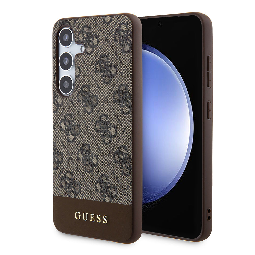 Hülle für Samsung Galaxy S24+ S926, Guess, 4G Stripe, Braun