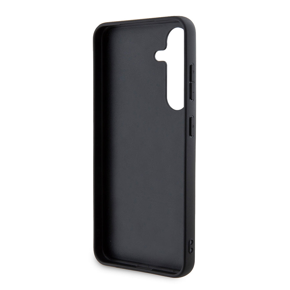 Hülle für Samsung Galaxy S24+ S926, Guess, Grip Stand 4G Triangle Strass, Braun